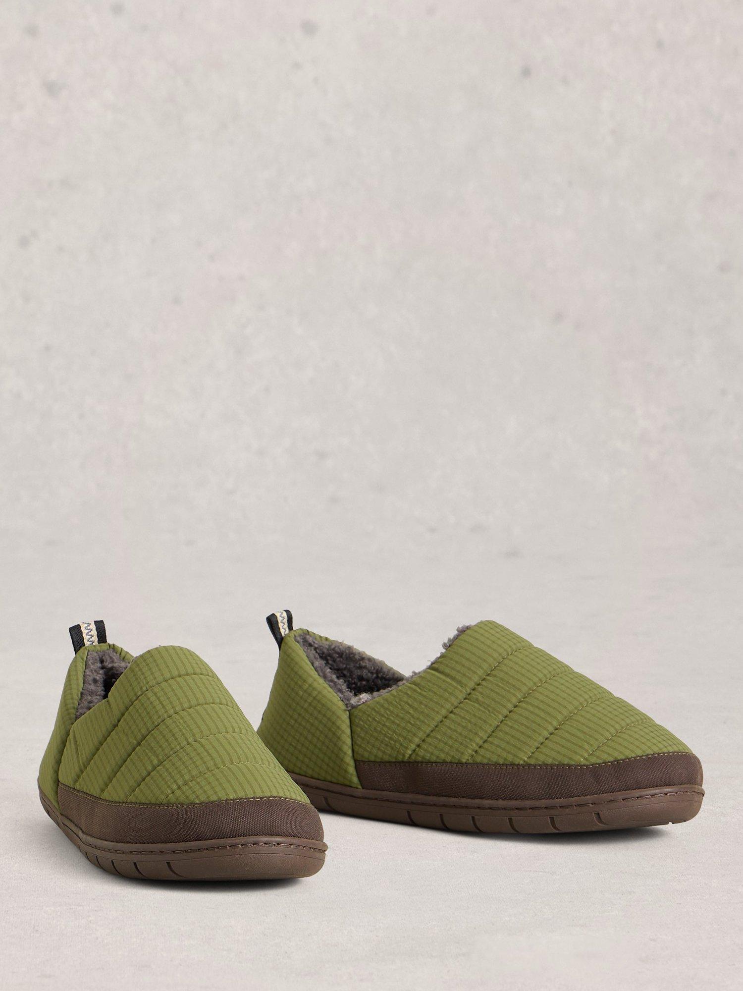 Product image 4 of 4, which shows White Stuff Check Closed Slippers, Khaki Green, 7