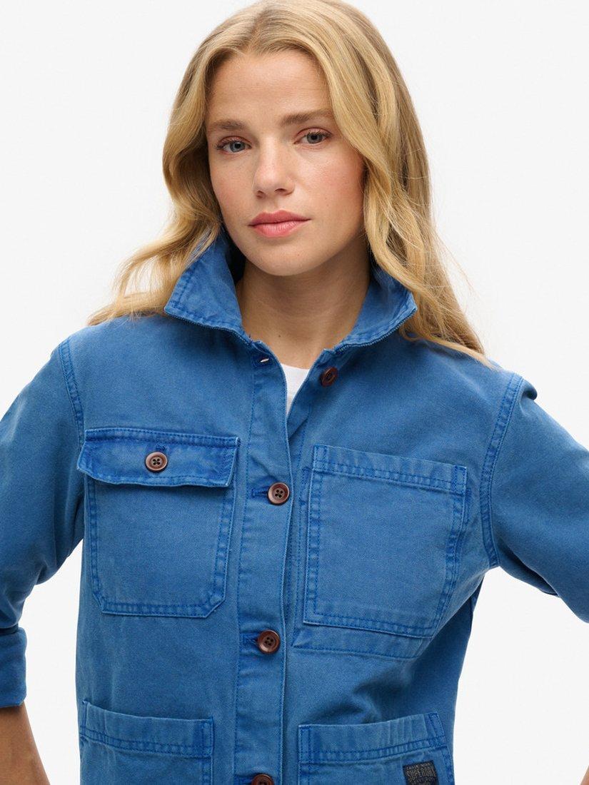 Product image 6 of 7, which shows Superdry Four Pocket Chore Jacket, True Blue, 6