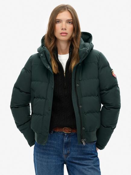Superdry Everest Hooded Bomber Jacket, Cedar Green, Cedar Green