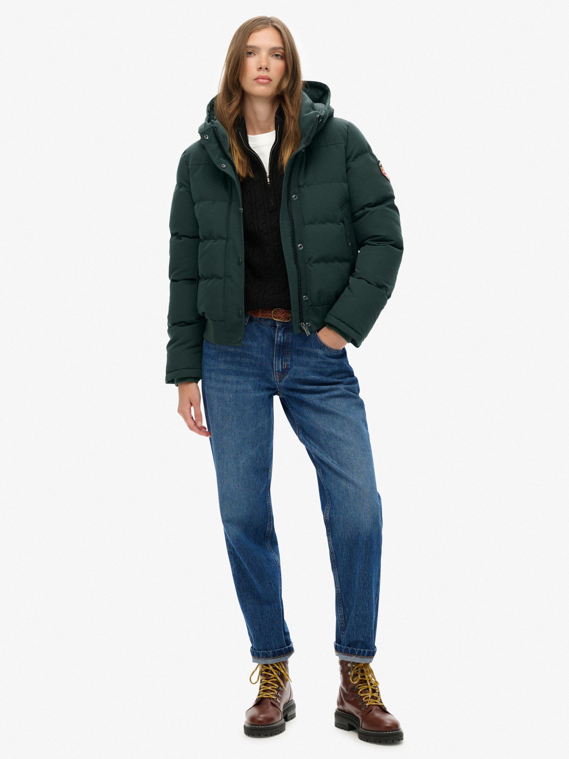 Product image 3 of 7, which shows Superdry Everest Hooded Bomber Jacket, Cedar Green, 6