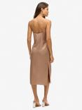 Superdry Satin Cami Midi Dress, Woodsmoke