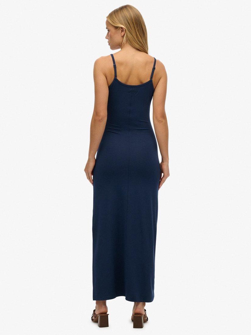 Product image 2 of 5, which shows Superdry Athletic Essentials Jersey Maxi Dress, Richest Navy, 6