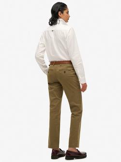 Superdry Mid Rise Straight Chinos, Dark Olive - view 2, Dark Olive