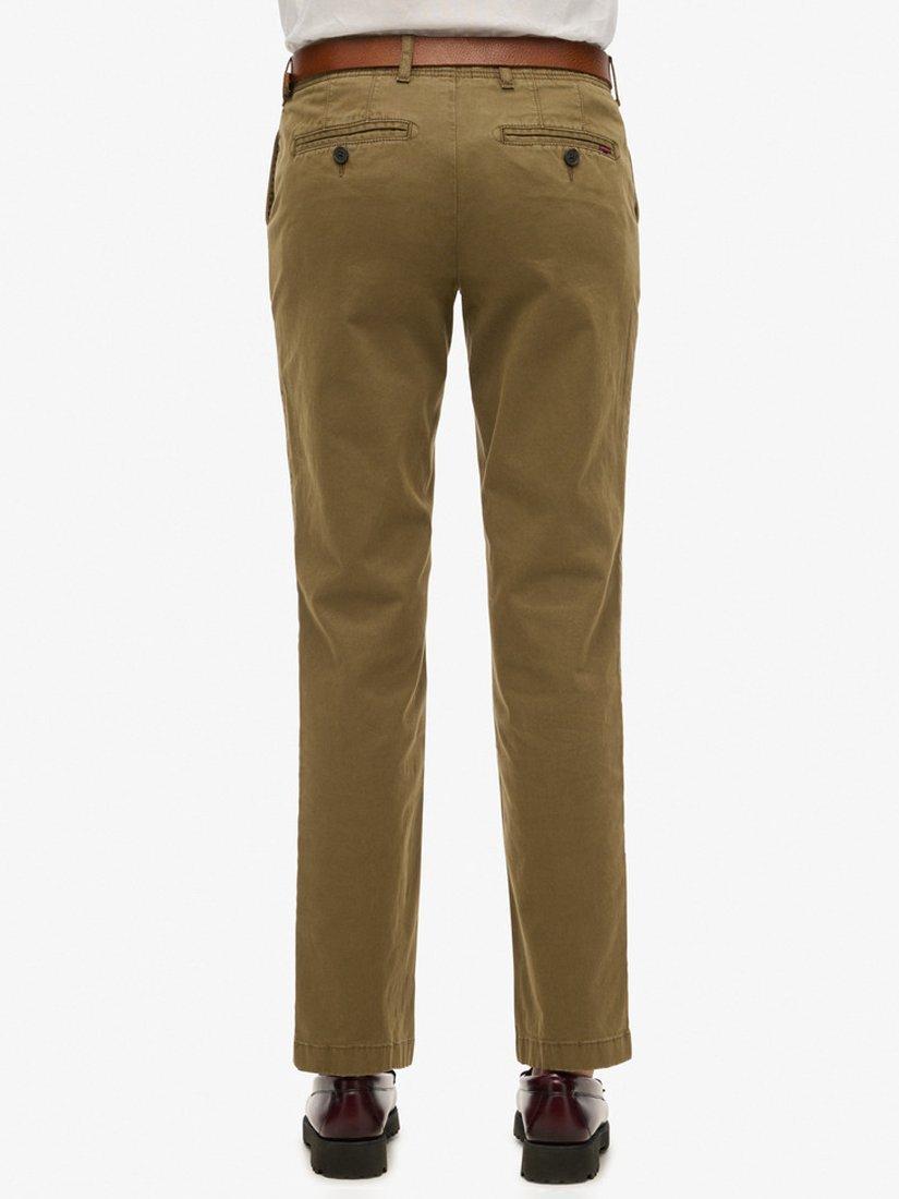 Product image 4 of 5, which shows Superdry Mid Rise Straight Chinos, Dark Olive, W26/L30