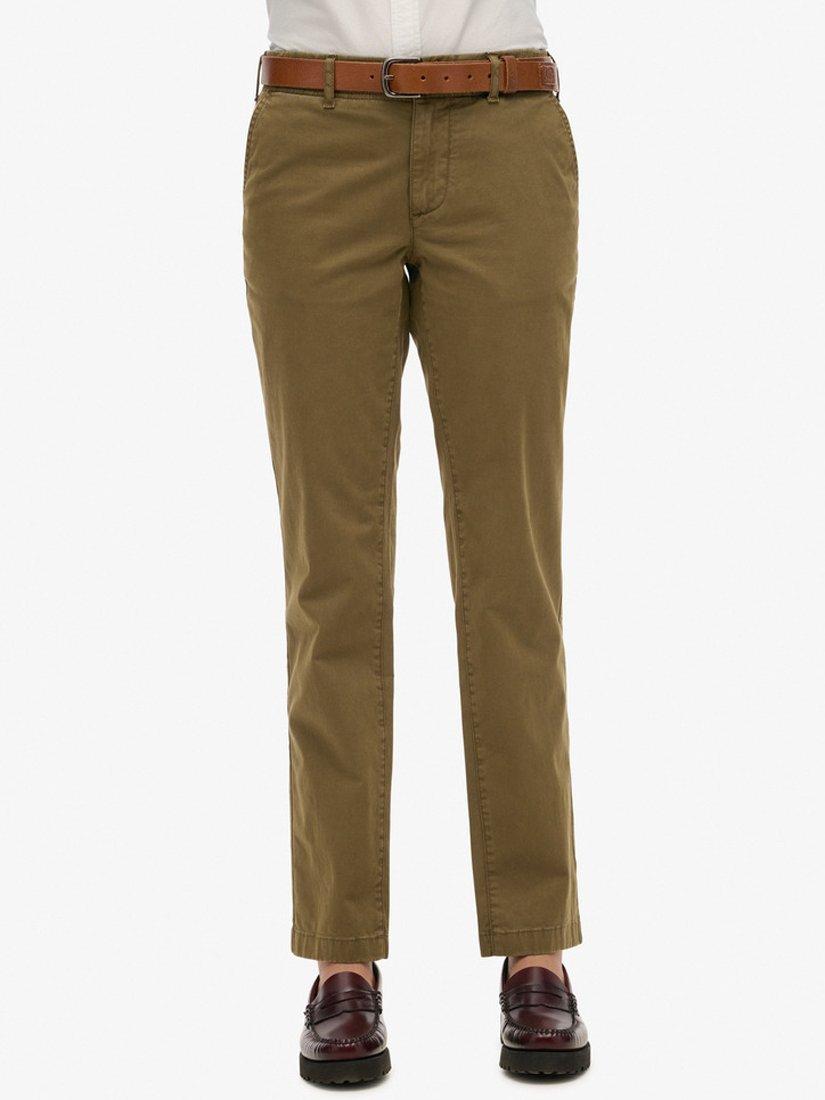 Product image 5 of 5, which shows Superdry Mid Rise Straight Chinos, Dark Olive, W26/L30