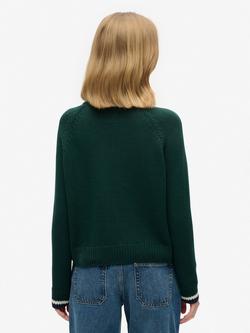 Superdry Americana Roll Neck Knit Jumper, Dark Pine Green - view 2, Dark Pine Green