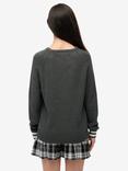 Superdry Slouchy Intarsia Graphic Knitted Jumper, Highland Grey Marl