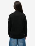 Superdry Slouchy Knitted 1/2 Zip Jumper, Black