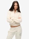 Superdry Slim Cable Knit 1/2 Zip Knit Jumper, Ecru