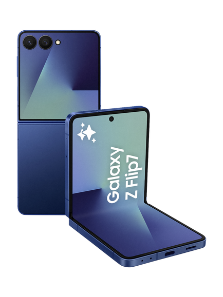 Samsung Galaxy Z Flip7, 5G Foldable Smartphone, 12GB RAM, 6.9", Galaxy AI, 5G, SIM Free, Blue Shadow