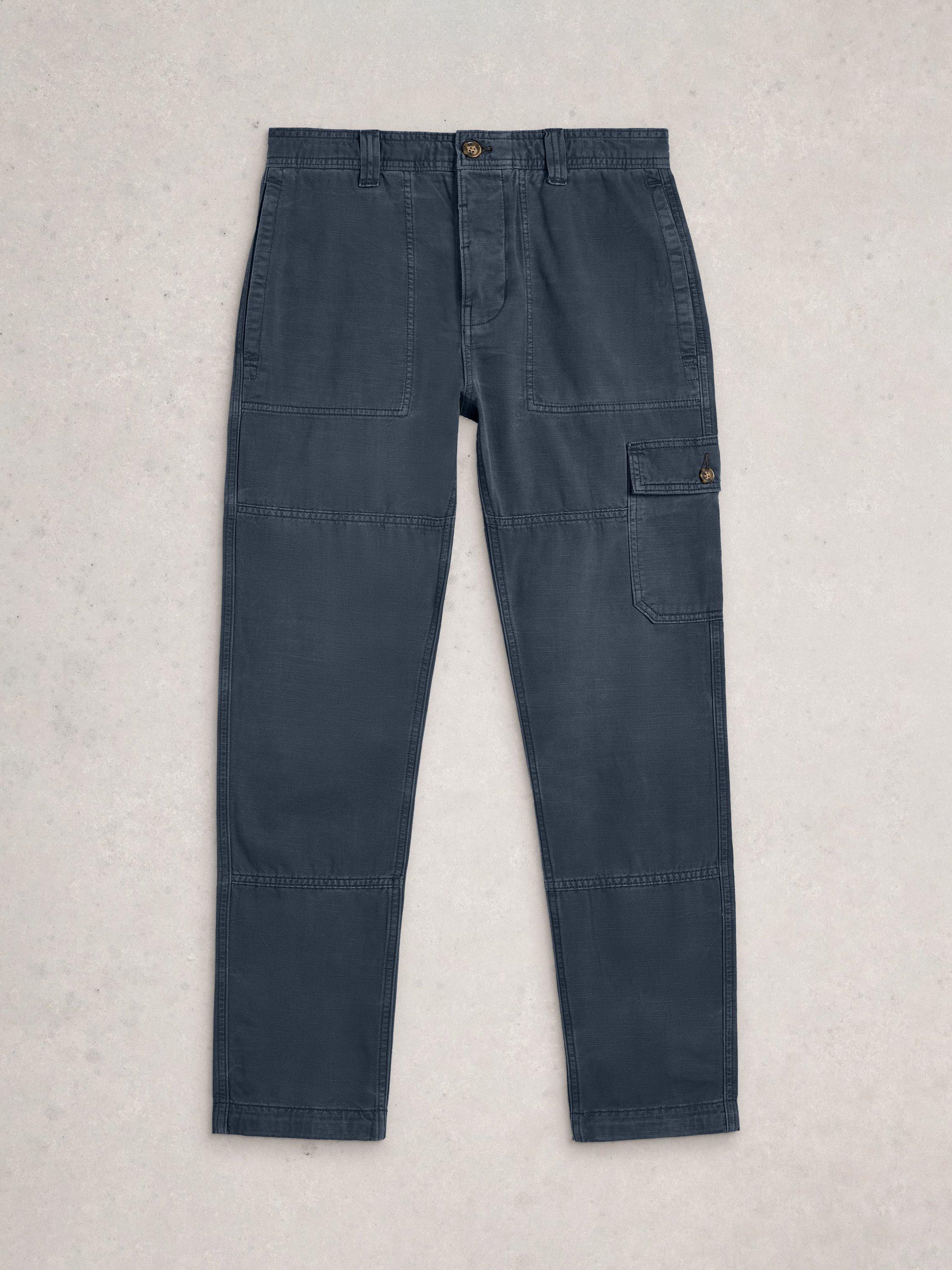 Product image 5 of 6, which shows White Stuff Kemble Cotton Cargo Trousers, Dark Navy, 30S
