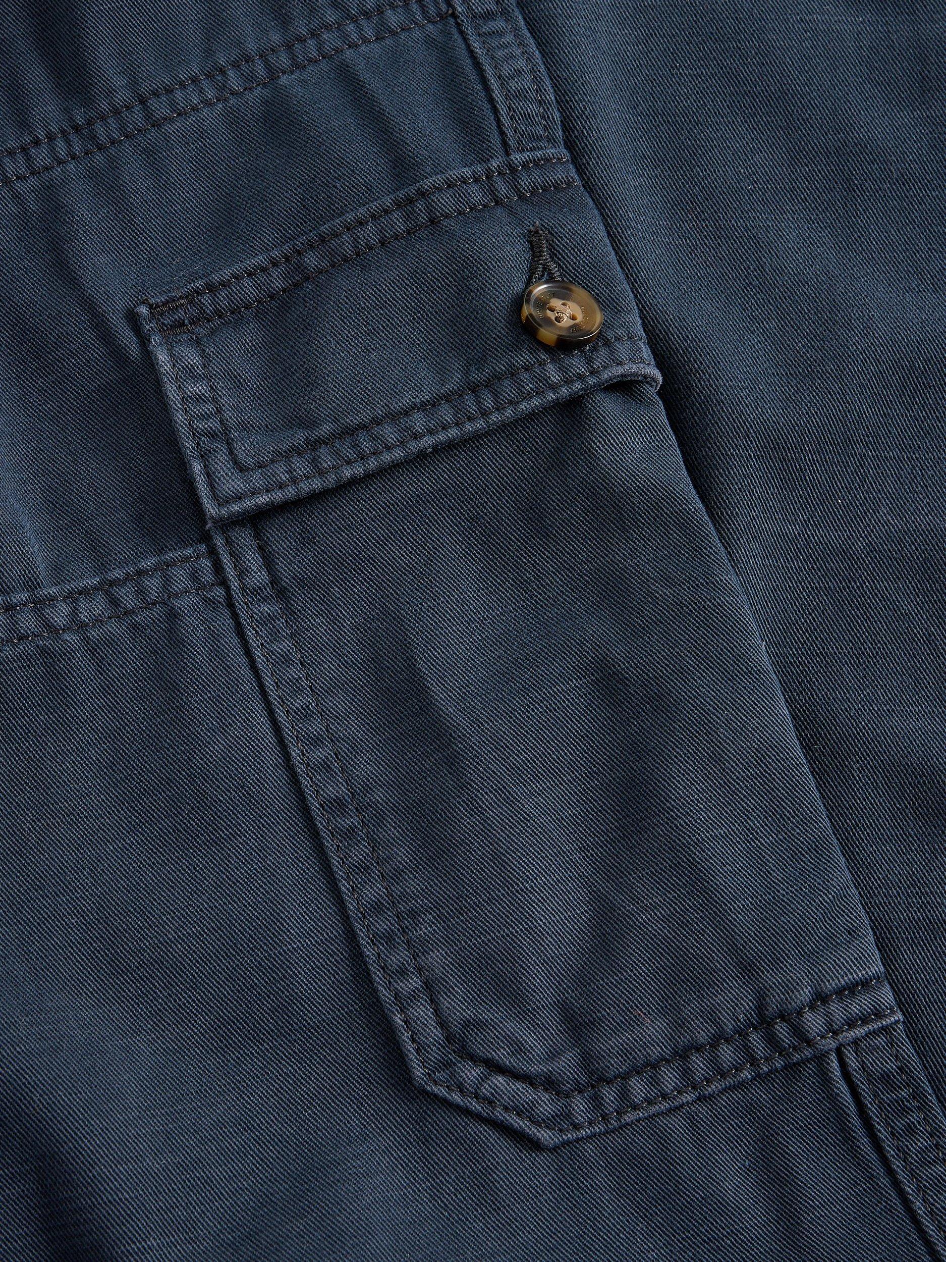Product image 6 of 6, which shows White Stuff Kemble Cotton Cargo Trousers, Dark Navy, 30S