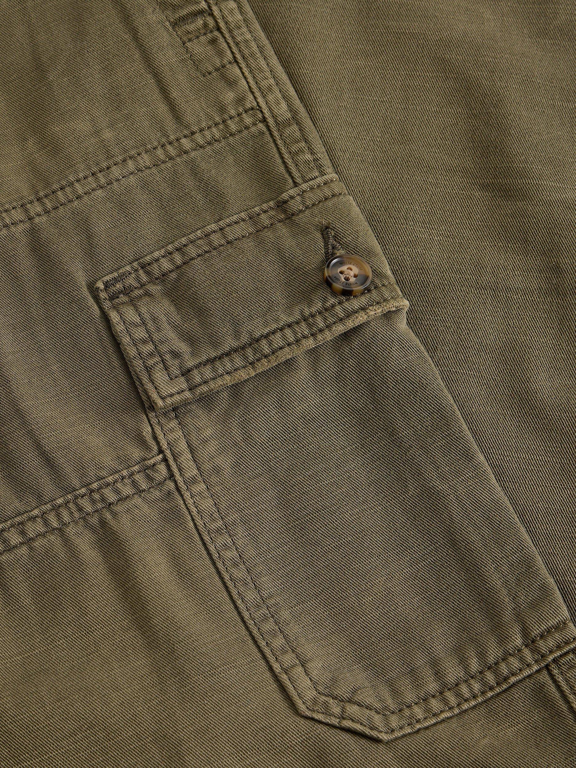 Product image 6 of 6, which shows White Stuff Kemble Cotton Cargo Trousers, Khaki/Green, 30S
