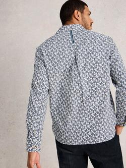 White Stuff Finsbury Cotton Graphic Long Sleeve Collar Shirt - view 2, White/Multi