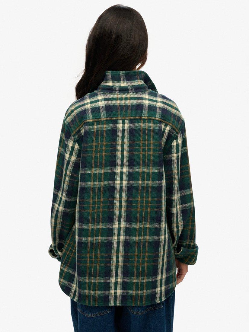 Product image 2 of 5, which shows Superdry Oversized Check Shirt, Merchant Check Green, L