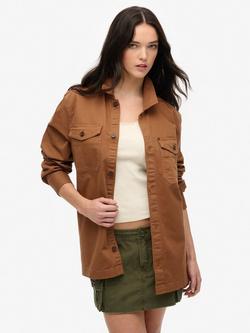 Superdry Oversized Shirt, Brown, Brown