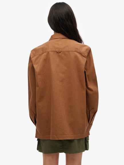 Superdry Oversized Shirt, Brown - view 2, Brown