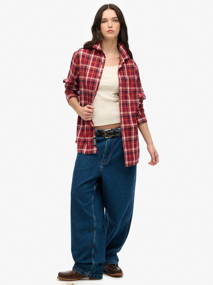 Product image 3 of 5, which shows Superdry Oversized Check Shirt, Montauk Check, L