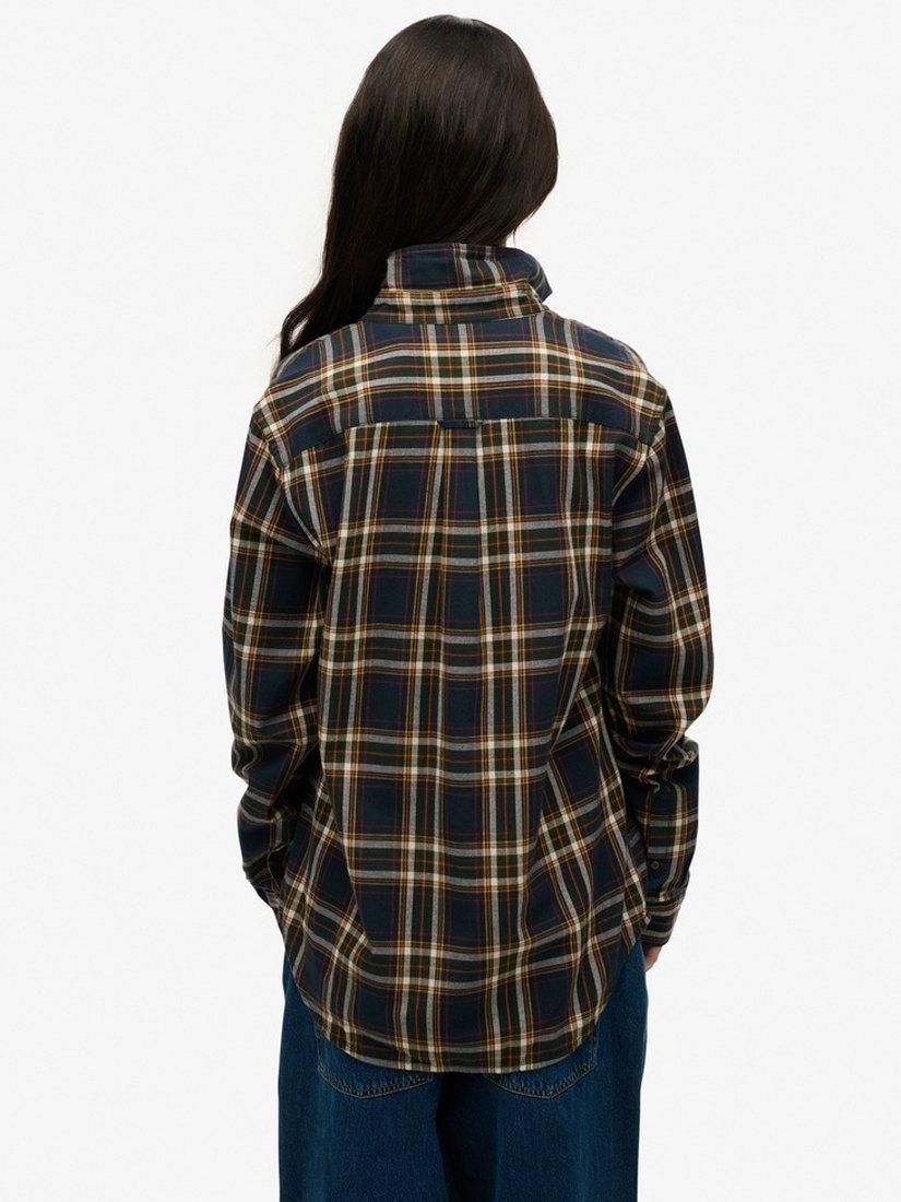 Product image 2 of 6, which shows Superdry Oversized Check Shirt, Bryce Check Navy, L