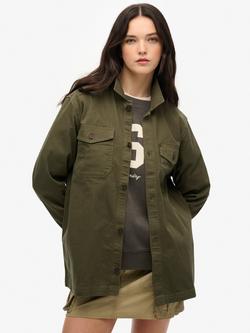 Superdry Oversized Shirt, Olive Khaki, Olive Khaki