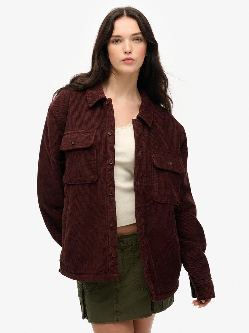 Product image 1 of 5, which shows Superdry Oversized Shirt, Bitter Chocolate Brown, L