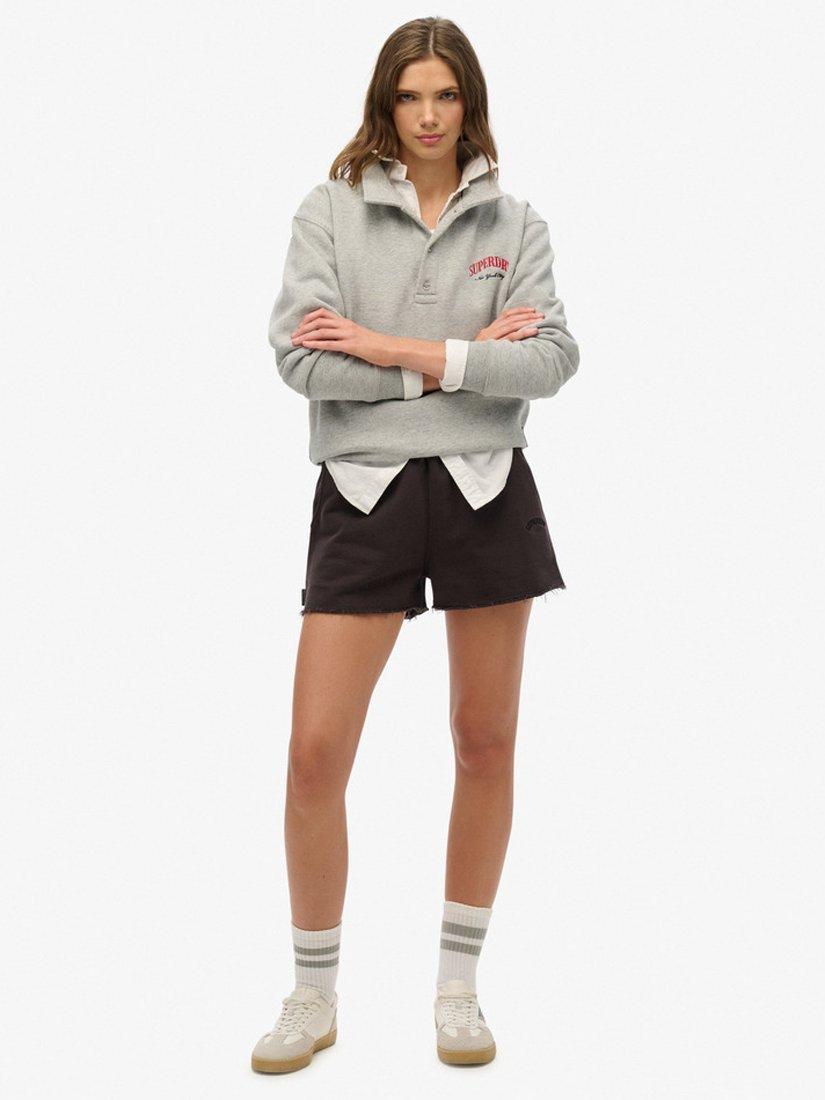 Superdry Essential Logo Garment Dye Shorts, Bison Black