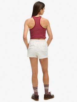 Superdry Athletic Essentials Embroidered Shorts, Desert Bone - view 2, Desert Bone