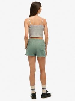 Superdry Athletic Essentials Embroidered Shorts, Laurel Khaki - view 2, Laurel Khaki