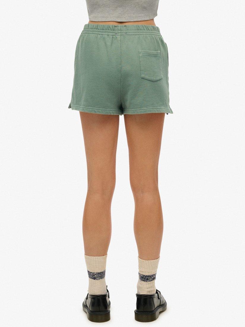 Product image 5 of 6, which shows Superdry Athletic Essentials Embroidered Shorts, Laurel Khaki, 6