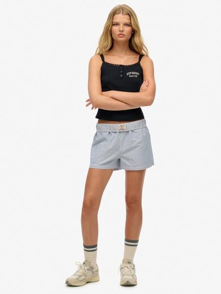 Superdry Stripe Elasticated Shorts, Azure Blue, Azure Blue