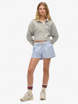 Superdry Stripe Boxer Style Shorts, Broker Blue, Broker Blue