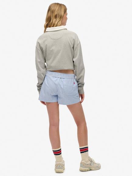 Superdry Stripe Boxer Style Shorts, Broker Blue - view 2, Broker Blue