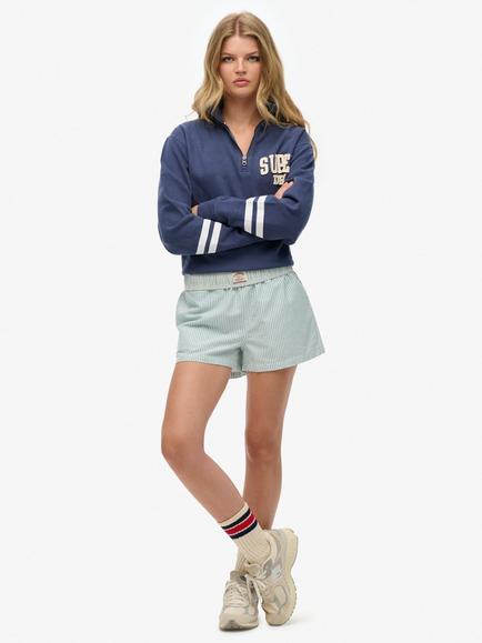 Superdry Stripe Boxer Style Shorts, Peppermint Chalk, Peppermint Chalk