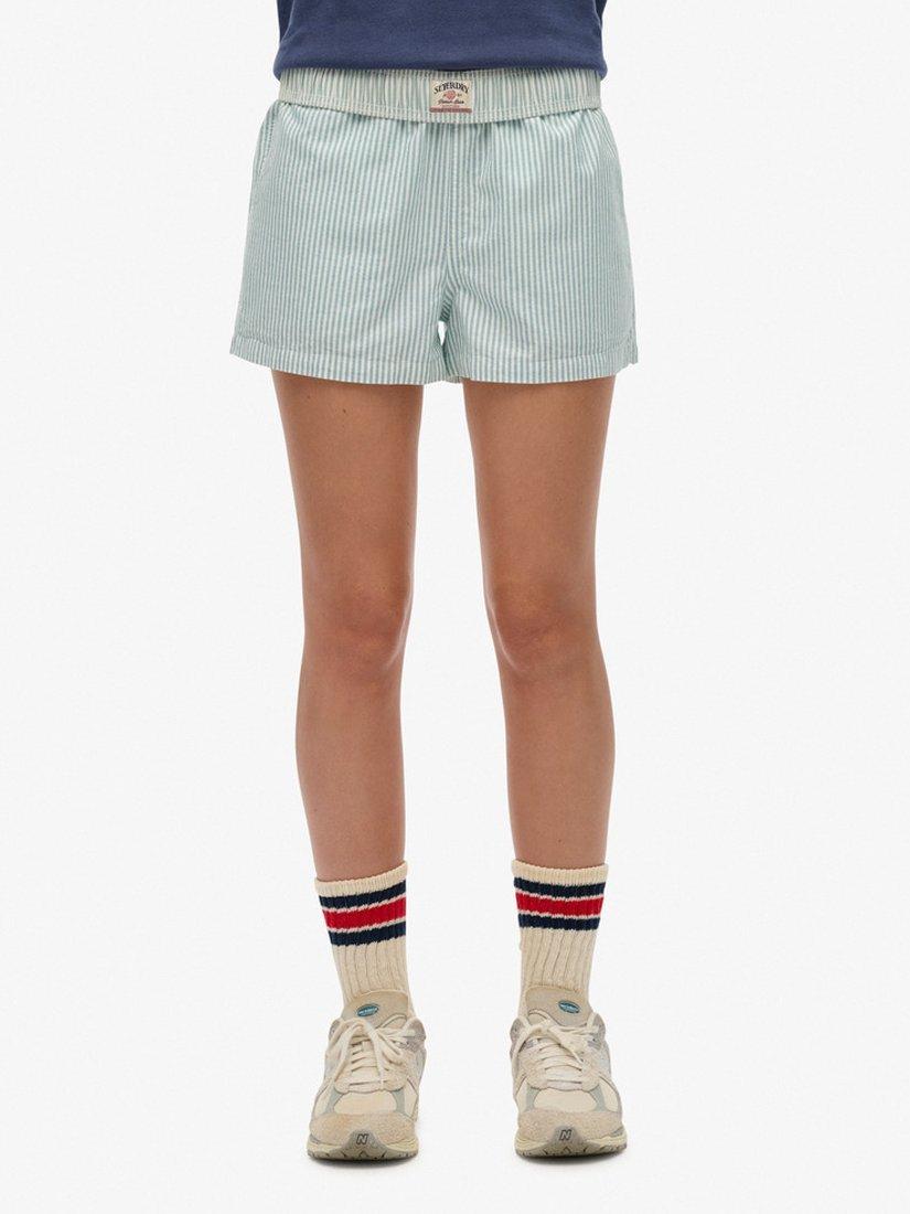 Product image 4 of 5, which shows Superdry Stripe Boxer Style Shorts, Peppermint Chalk, 6