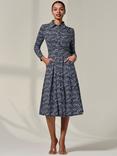 Jolie Moi Floral Button Up Midi Dress, Navy