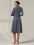 Jolie Moi Floral Button Up Midi Dress, Navy
