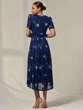 Jolie Moi Petite Floral Ruched Midi Dress, Navy Floral