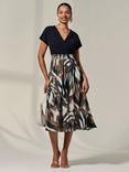 Jolie Moi Two Tone Midaxi Dress, Black