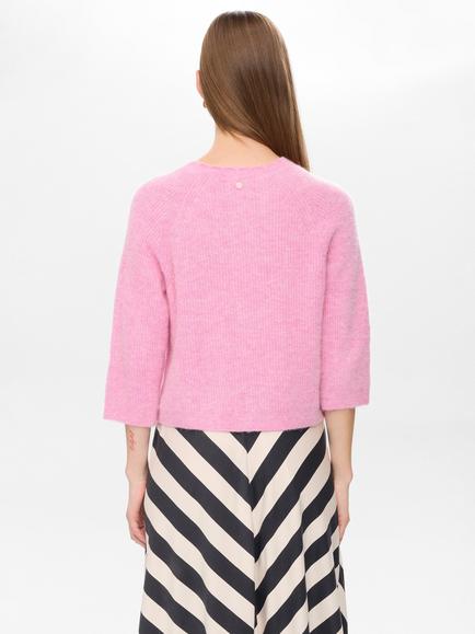 Numph Nuriette Three Quarter Sleeve Round Neck Cardigan - view 2, Lilac Sachet