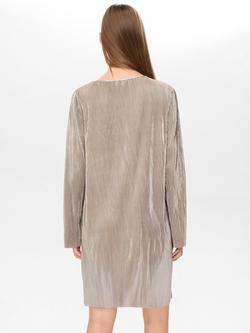 Numph Nujiva Long Sleeve Round Neck Mini Dress - view 2, Champagne