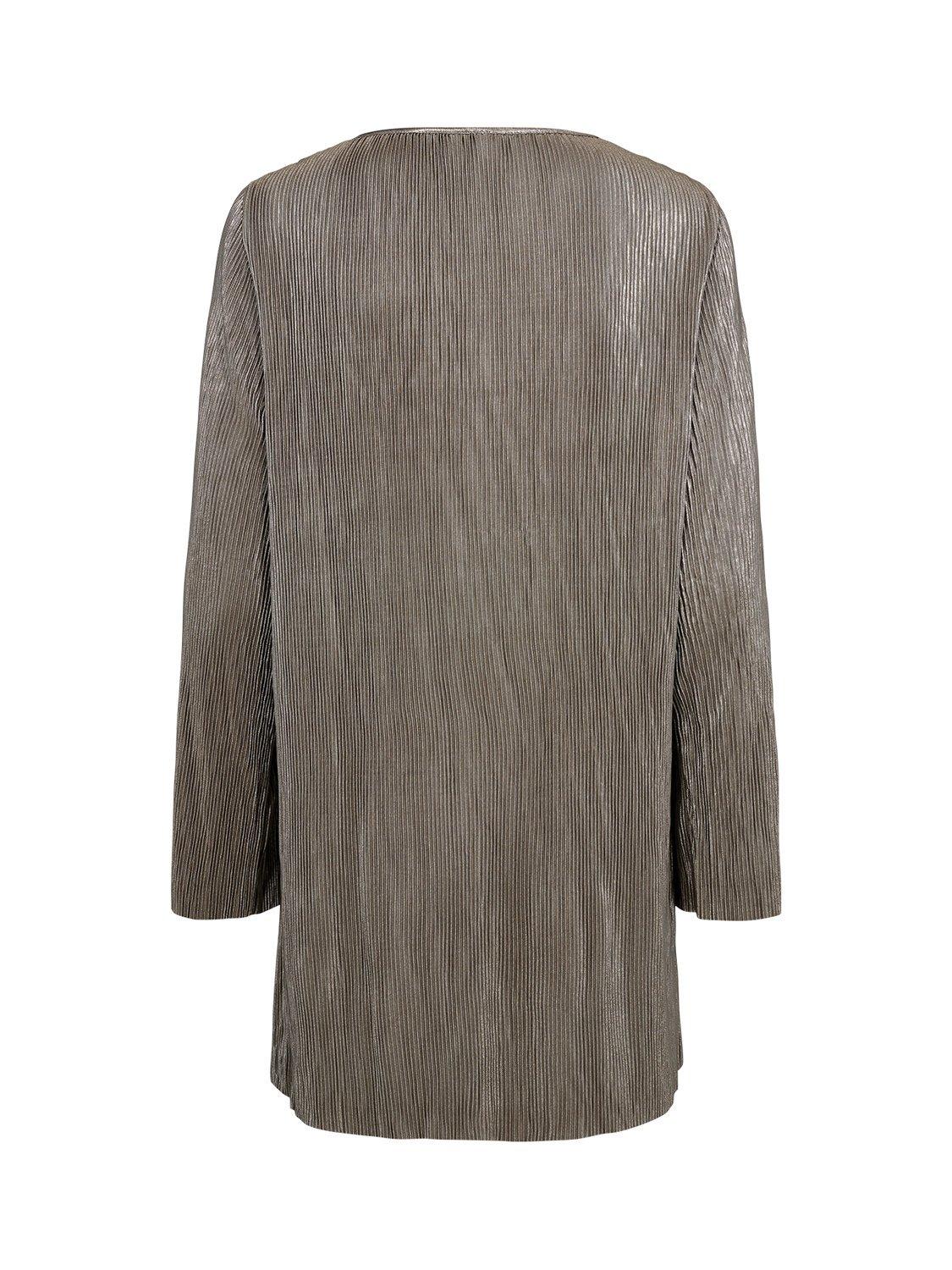 Product image 7 of 7, which shows Numph Nujiva Long Sleeve Round Neck Mini Dress, Champagne, XS
