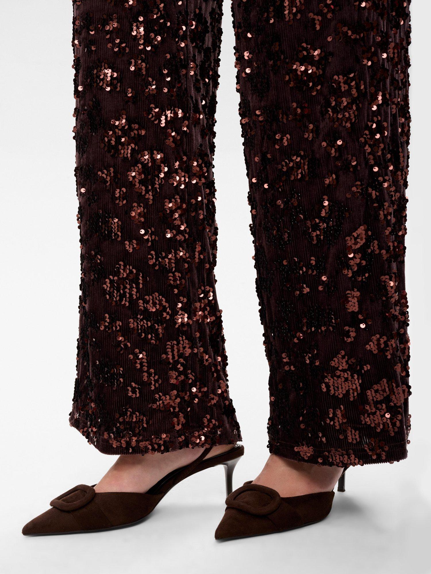 Product image 5 of 7, which shows Numph Nukimsi Straight Tailored Trousers, Black Coffee, XS