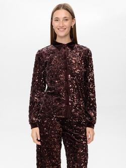 Numph Nukimsi Long Sleeve Button Neck Shirt, Black Coffee