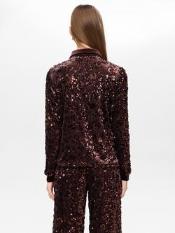 Numph Nukimsi Long Sleeve Button Neck Shirt - view 2, Black Coffee