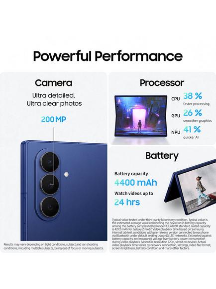 Samsung Galaxy Z Fold7, 5G Foldable Smartphone, 8", Galaxy AI, 5G, SIM Free - view 2, Blue Shadow