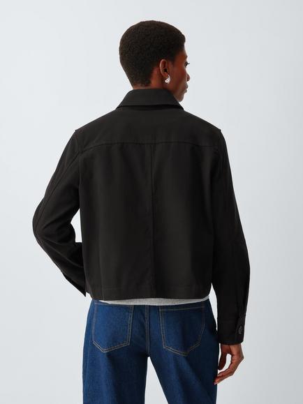 John Lewis Cotton Twill Utility Jacket - view 2, Black