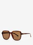 Superdry Oversized Square Sunglasses, Tortoiseshell/Brown