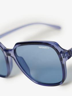 Superdry Oversized Square Sunglasses, Lavender/Purple - view 2, Lavender/Purple
