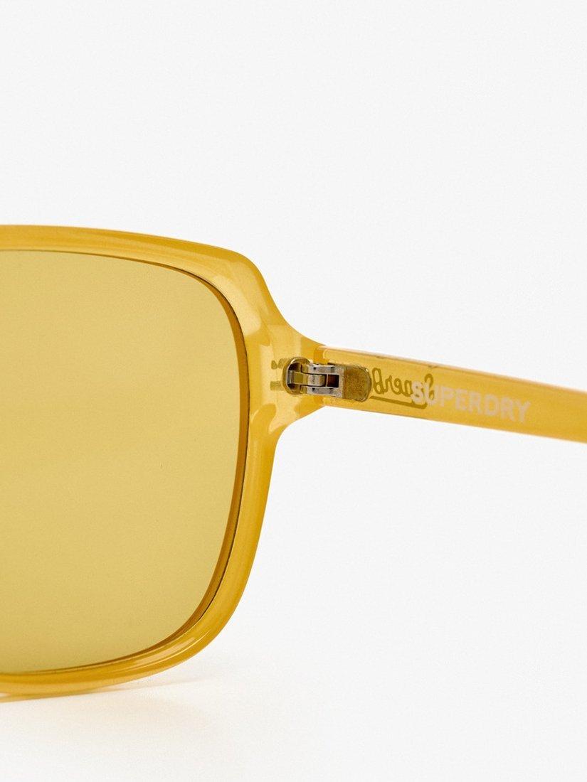 Product image 5 of 7, which shows Superdry Oversized Square Sunglasses, Milky Yellow/Brown