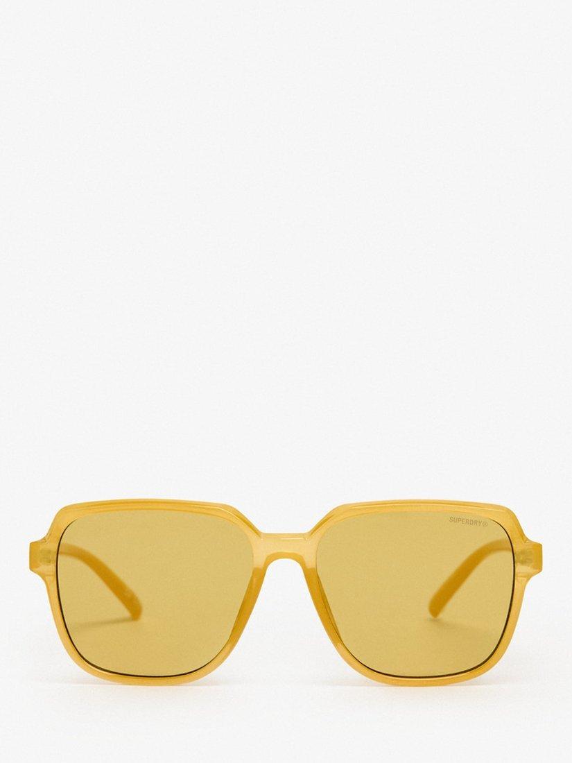 Product image 7 of 7, which shows Superdry Oversized Square Sunglasses, Milky Yellow/Brown